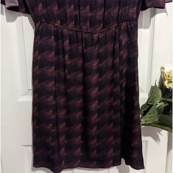 Tucker The Open Sleeve Mini Dress La Fedora Silk Dark Pink Black - Picture 5 of 11